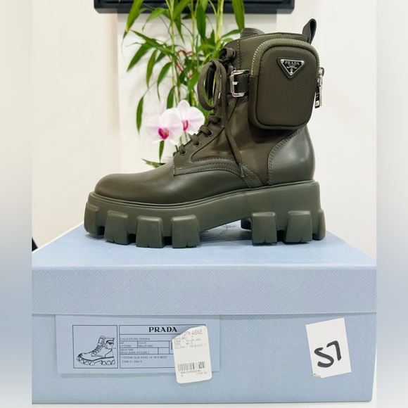 PRADA Monolith leather and Re-Nylon boots with pouch - Picture 5 of 15